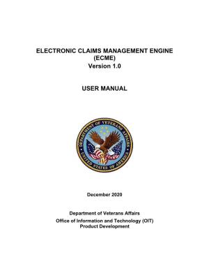 ELECTRONIC CLAIMS MANAGEMENT ENGINE (ECME) Version 1.0