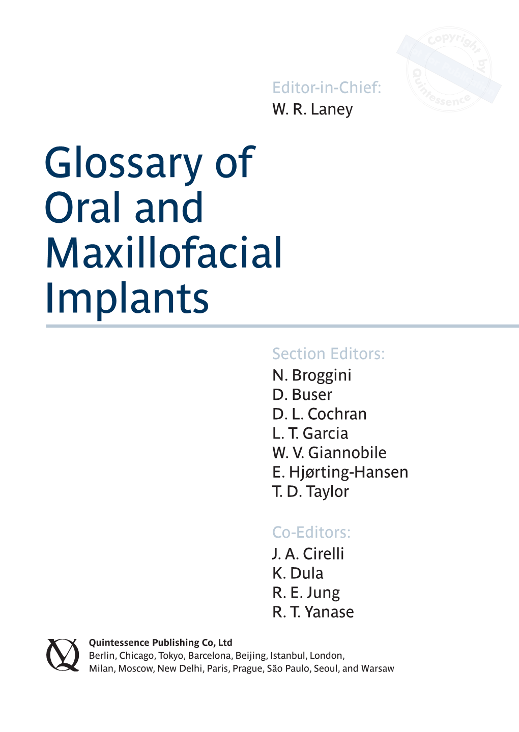 Glossary of Oral and Maxillofacial Implants