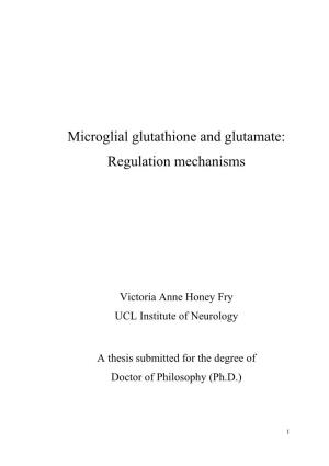Microglial Glutathione and Glutamate: Regulation Mechanisms