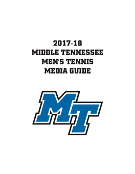 2017-18 Middle Tennessee Men's Tennis Media Guide