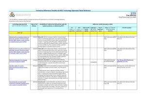 Formulary Adherence Checklist for NICE Technology Appraisals About Medicines