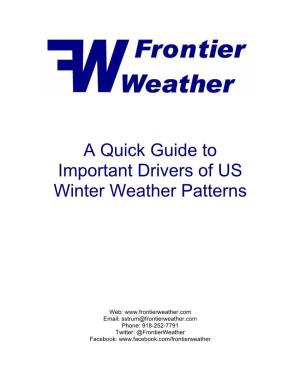 A Quick Guide to Important Drivers of US Winter Weather Patterns