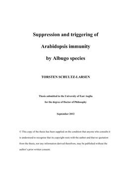 Suppression and Triggering of Arabidopsis Immunity by Albugo