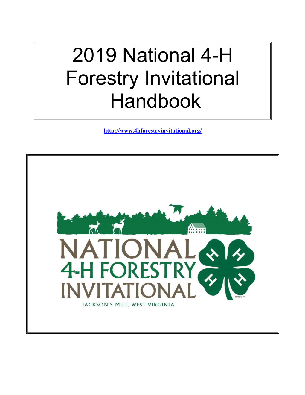 2019 National 4-H Forestry Invitational Handbook