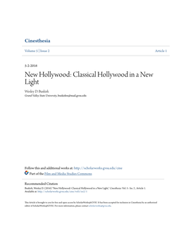 Classical Hollywood in a New Light Wesley D