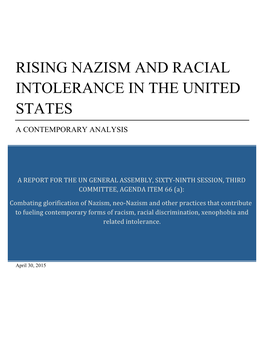 Rising Nazism and Racial Intolerance in the United States