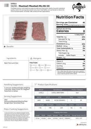 56290 - Meatloaf/Meatball Mix 80/20 Profitable-Portion Controlled Servings Provide Exact Food Costs