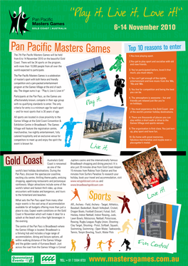 Pan Pacific Masters Games