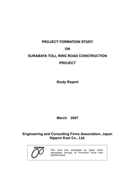 Project Formation Study on Surabaya Toll Ring Road