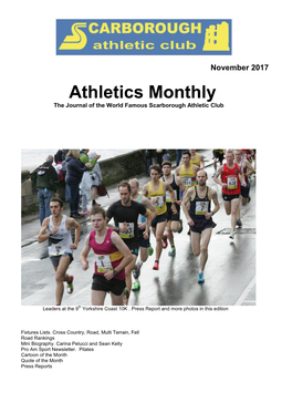 Athletics Monthly the Journal of the World Famous Scarborough Athletic Club