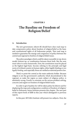 The Baseline on Freedom of Religion/Belief