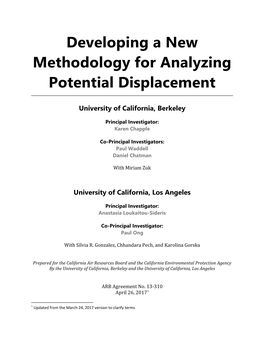 Developing a New Methodology for Analyzing Potential Displacement