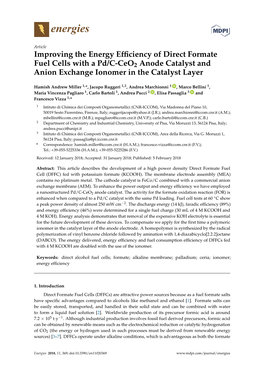 Improving the Energy Efficiency of Direct Formate Fuel Cells with a Pd