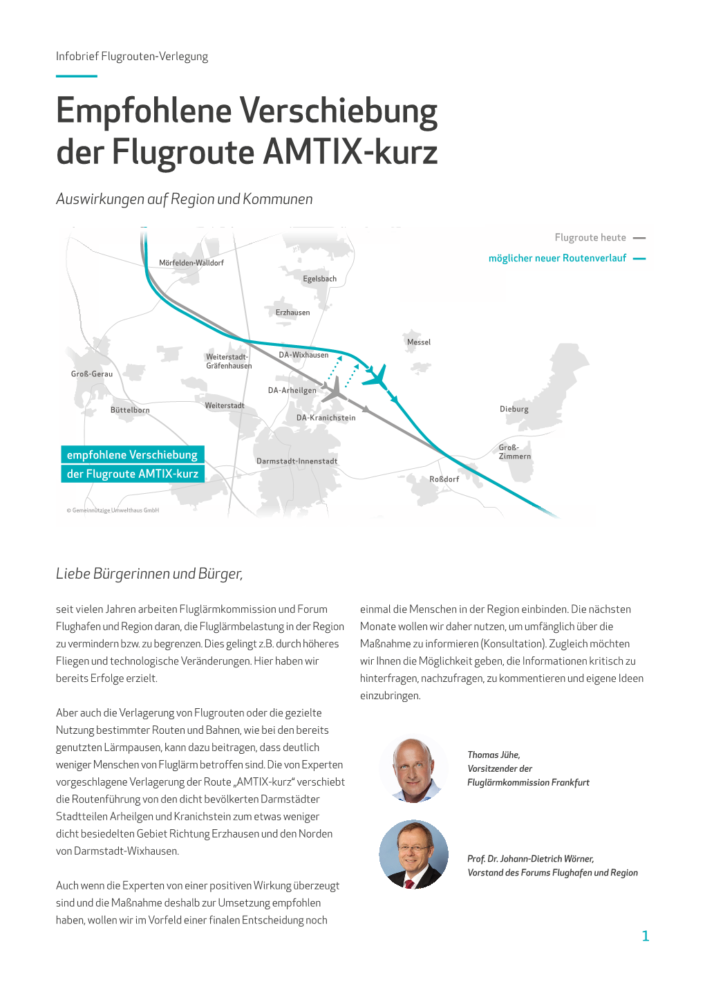 Empfohlene Verschiebung Der Flugroute AMTIX-Kurz