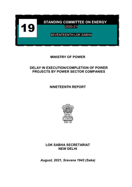 Standing Committee on Energy (2020 -21) 19 Seventeenth Lok Sabha