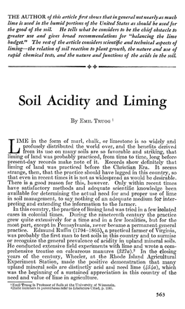 Soil Acidity and Liming
