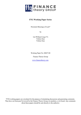 FTG Working Paper Series
