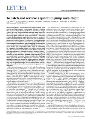 To Catch and Reverse a Quantum Jump Mid-Flight Z