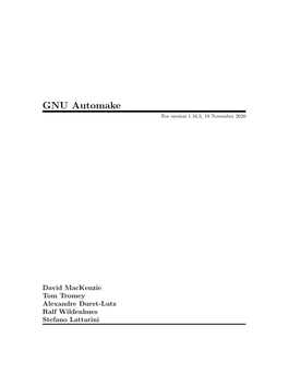 GNU Automake for Version 1.16.3, 19 November 2020