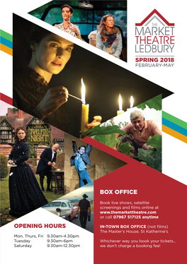 Box Office Opening Hours Spring 2018