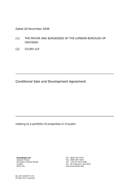 Conditional Sale and Development Agreement