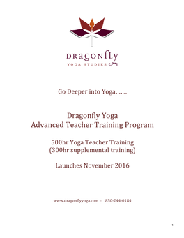 Dragonfly Yoga Advanced Teacher Training Program