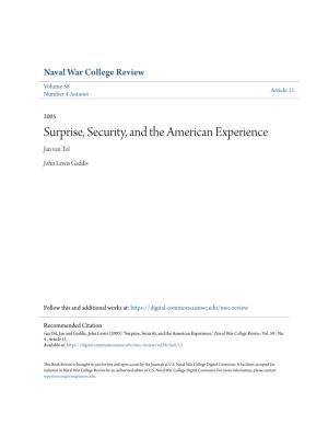 Surprise, Security, and the American Experience Jan Van Tol