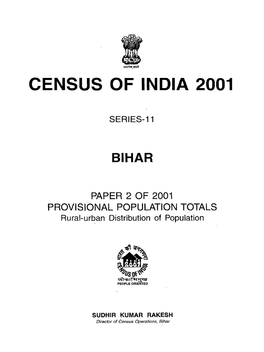 Provisional Population Totals, Series-11, Bihar