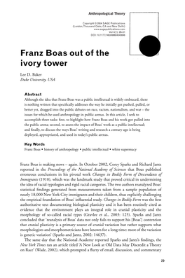 Franz Boas out of the Ivory Tower