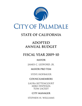 State of California Adopted Annual Budget Fiscal Year 2009-10