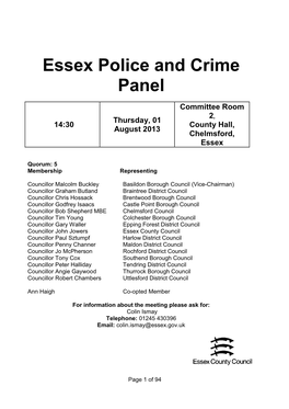 Essex Police and Crime Panel