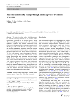 Bacterial Community Change Through Drinking Water Treatment Processes