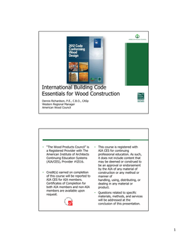 International Building Code Essentials for Wood Construction