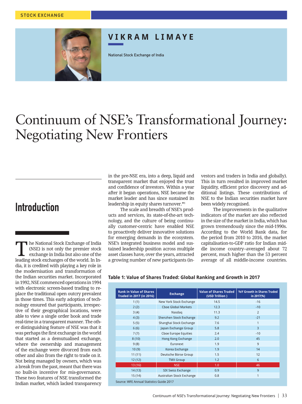 Continuum of NSE's Transformational Journey: Negotiating New Frontiers