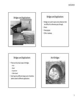 Bridges and Applications Bridges and Applications Bridges and Applications Arch Bridges