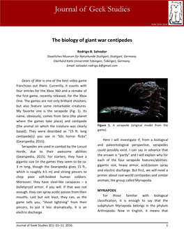 The Biology of Giant War Centipedes