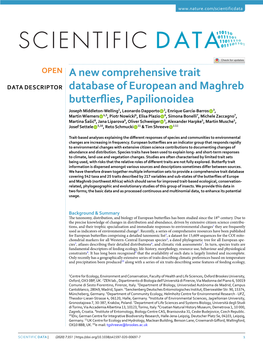 A New Comprehensive Trait Database of European and Maghreb