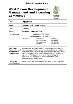 (Public Pack)Agenda Document for West Devon Development