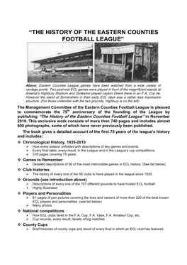 “The History of the Eastern Counties Football League”