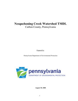 Nesquehoning Creek Watershed TMDL Carbon County, Pennsylvania