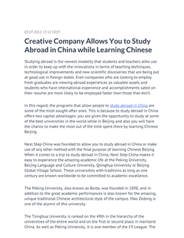 Creative Company Allows You to Study Abroad in China While Learning Chinese