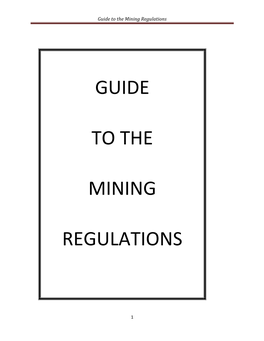Guide to the Mining Regulations