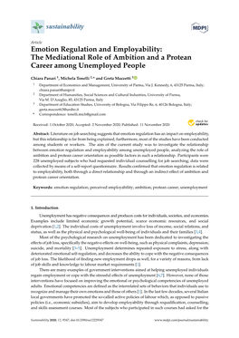 Emotion Regulation and Employability: the Mediational Role of Ambition and a Protean Career Among Unemployed People