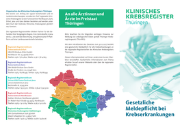 Klinisches Krebsregister Ggmbh Thüringen Thüringen Neu Formiert