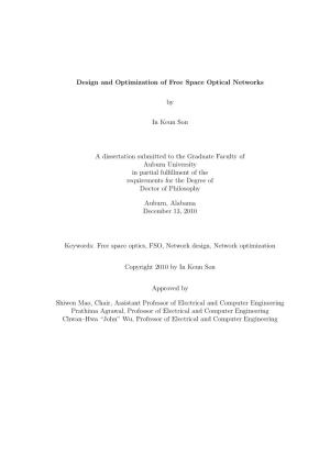 Design and Optimization of Free Space Optical Networks