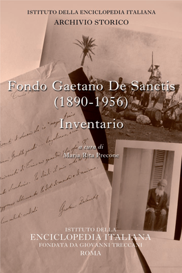 Inventario Del Fondo Gaetano De Sanctis