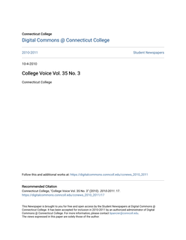 College Voice Vol. 35 No. 3