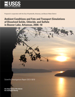 Ambient Conditions and Fate and Transport Simulations of Dissolved Solids, Chloride, and Sulfate in Beaver Lake, Arkansas, 2006–10