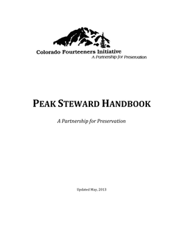 Peak Steward Handbook