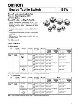 B3W-1050 Datasheet (PDF)